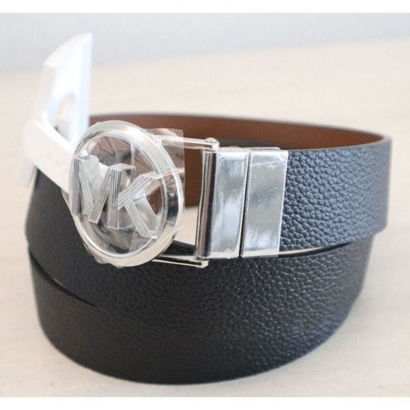 Michael Kors 556081C 001 Women Sz L Black/Brown Leather Twist Reversible Belt $6 - Picture 6 of 11